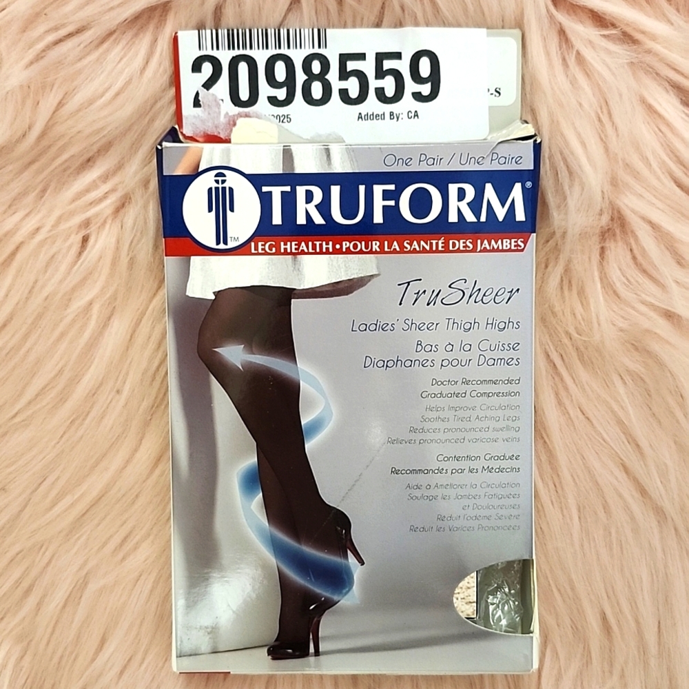 Brand New TRUFORM TRU SHEER MEDICAL COMPRESSION THIGH HIGH STOCKINGS-S